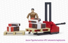 62210 BRUDER Figurka kuriera UPS i akcesoria logistyczne