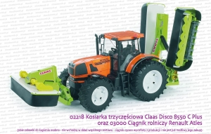Bruder 02218 Kosiarka trzyczęściowa Claas Disco 8550 C Plus
