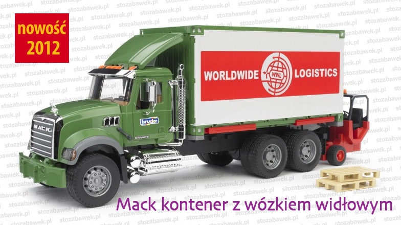 Bruder 02820 Mack kontener z wózkiem widłowym