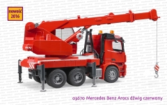 Bruder 03670 Mercedes Benz Arocs dźwig czerwony z modułem dźwiękowym