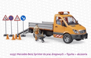 02537 BRUDER Mercedes-Benz Sprinter do prac drogowych z figurką i akcesoriami