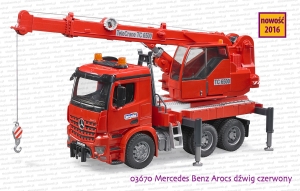 03670 BRUDER Mercedes Benz Arocs dźwig czerwony z modułem dźwiękowym
