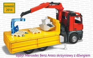 Bruder - 03651 Mercedes Benz Arocs wywrotka z dźwigiem i akcesoriami