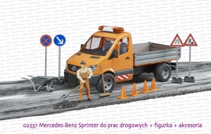 02537 BRUDER Mercedes-Benz Sprinter do prac drogowych z figurką i akcesoriami