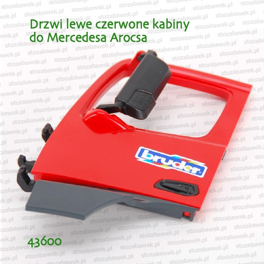 43600 BRUDER Drzwi czerwone lewe do Mercedesa Arocsa 03651, 03654 i innych