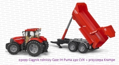 Bruder 03099 Ciągnik rolniczy Case IH Puma 230 CVX + przyczepa Krampe