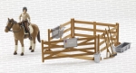 62500 Zagroda + figurka dżokejki + figurka konia