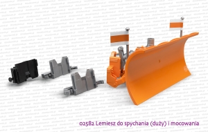 02582 BRUDER Pług (lemiesz) do spychania duży - zestaw zawiera również mocowania
