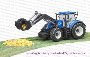 03121 BRUDER Ciągnik rolniczy New Holland T7.315 z ładowaczem