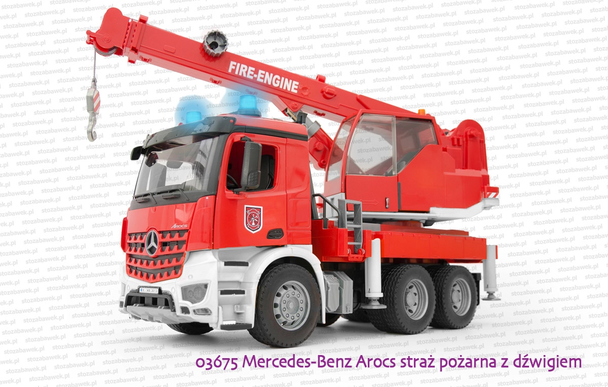 03675 BRUDER Mercedes-Benz Arocs straż pożarna z dźwigem