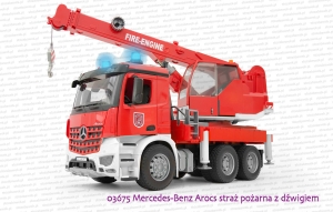 03675 BRUDER Mercedes-Benz Arocs straż pożarna z dźwigem