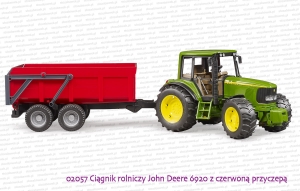 02057 BRUDER Ciągnik rolniczy John Deere 6920 z czerwoną przyczepą