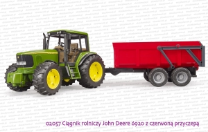 02057 BRUDER Ciągnik rolniczy John Deere 6920 z czerwoną przyczepą