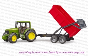 02057 BRUDER Ciągnik rolniczy John Deere 6920 z czerwoną przyczepą