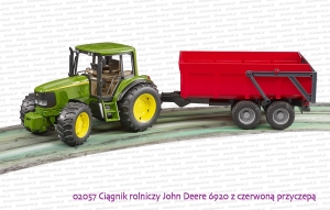 02057 BRUDER Ciągnik rolniczy John Deere 6920 z czerwoną przyczepą