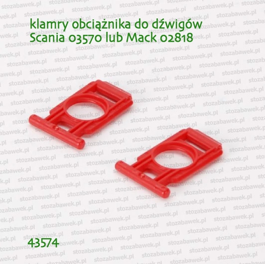 43574 BRUDER Klamry obciążnika dźwigu Scania 03570 lub Mack 02818
