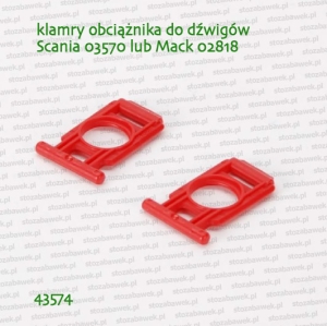 43574 BRUDER Klamry obciążnika dźwigu Scania 03570, 03571 lub Mack 02818