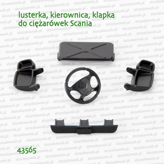 43565 BRUDER Zestaw lusterek, kierownica, klapka do ciężarówek Scania