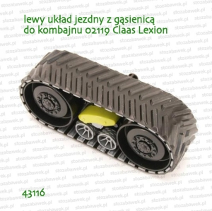 43116 BRUDER Lewy układ jezdny z gąsienicą do kombajnu 02119 Claas Lexion 780