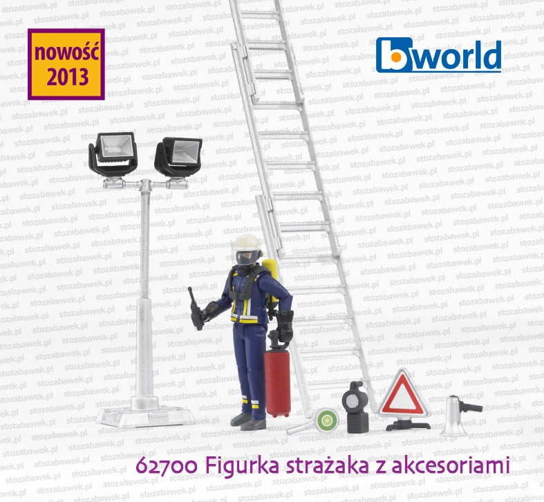 Bruder - 62700 Figurka strażaka z drabiną i akcesoriami