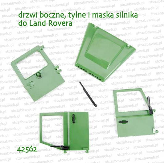 42562 BRUDER Drzwi i maska do Land Rovera zielonego