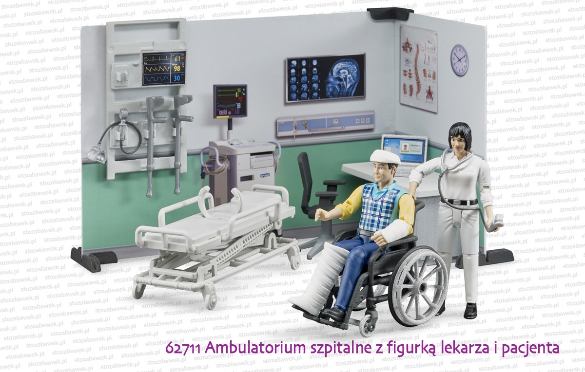 62711 BRUDER Ambulatorium szpitalne z figurką lekarza i pacjenta