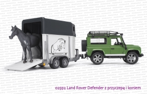02592 BRUDER Land Rover z przyczepą i koniem