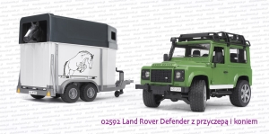 02592 BRUDER Land Rover z przyczepą i koniem