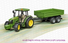 02108 BRUDER Ciągnik rolniczy John Deere 5115M z przyczepą