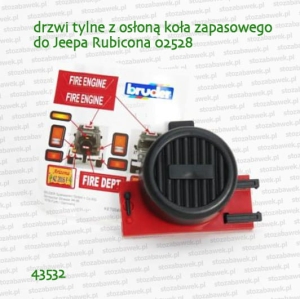 43532 BRUDER Drzwi tylne z osłoną koła zapasowego do Jeepa Rubicona 02528