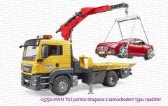 03750 BRUDER MAN TGS pomoc drogowa z samochodem typu roadster