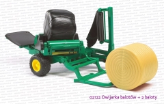 02122 BRUDER Owijarka balotów (zielona) + 2 baloty (czarny + żółty)