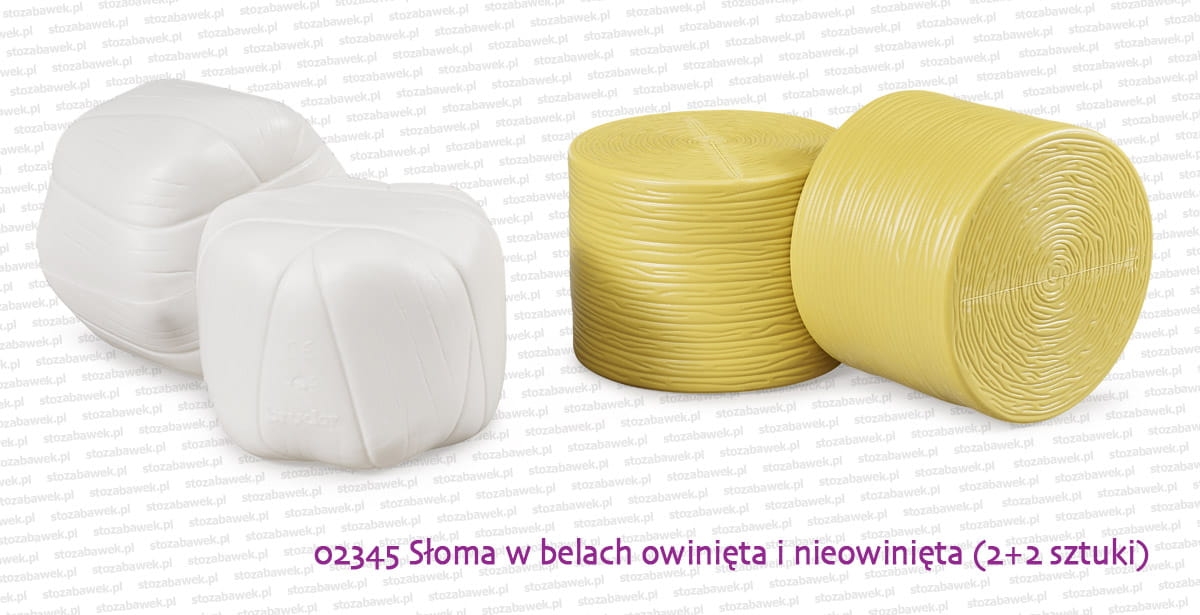 02345 BRUDER Słoma w belach owinięta i nieowinięta (2 białe +2 żółte)