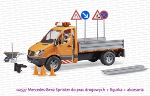 02537 BRUDER Mercedes-Benz Sprinter do prac drogowych z figurką i akcesoriami