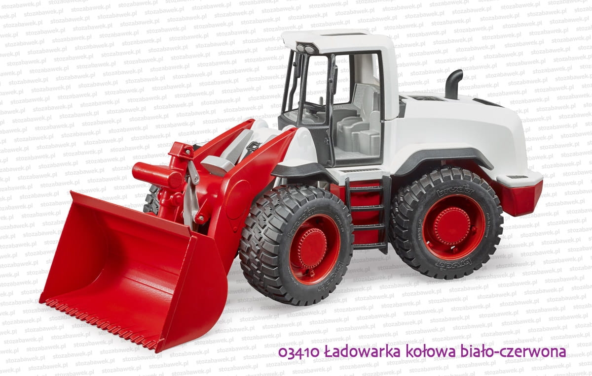 03410 BRUDER Ładowarka kołowa biało-czerwona