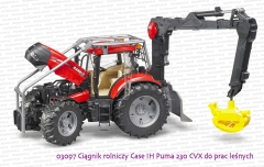 Bruder 03097 Ciągnik rolniczy Case IH Puma 230 CVX do prac leśnych - z otwartą maską od silnika