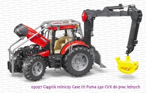 Bruder 03097 Ciągnik rolniczy Case IH Puma 230 CVX do prac leśnych - z otwartą maską od silnika