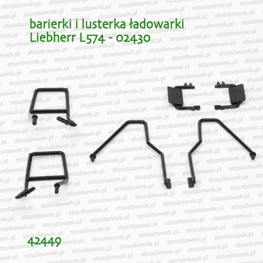 42449 BRUDER Barierki i lusterka ładowarki Liebherr L571 - 02430
