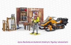 63102 BRUDER Bacówka ze skuterem śnieżnym, figurką i akcesoriami