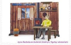 63102 BRUDER Bacówka ze skuterem śnieżnym, figurką i akcesoriami