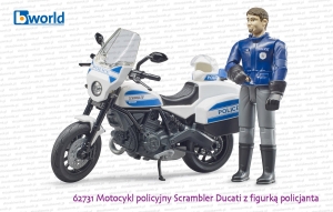 62731 BRUDER Motocykl policyjny Scrambler Ducati z figurką policjanta
