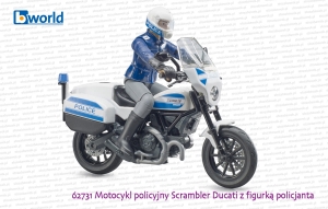 62731 BRUDER Motocykl policyjny Scrambler Ducati z figurką policjanta