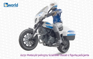 62731 BRUDER Motocykl policyjny Scrambler Ducati z figurką policjanta