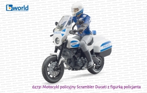 62731 BRUDER Motocykl policyjny Scrambler Ducati z figurką policjanta