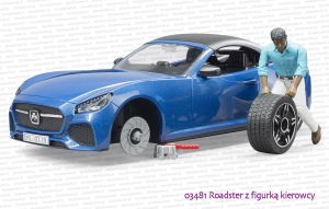 03481 BRUDER Samochód typu roadster z figurką kierowcy i zdjętym kołem