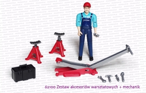 62100 BRUDER Zestaw narzędzi warsztatowych + figurka mechanika
