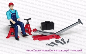 62100 BRUDER Zestaw narzędzi warsztatowych + figurka mechanika
