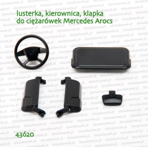 43620 BRUDER Zestaw lusterek, kierownica, klapka do ciężarówek Mercedes Arocs