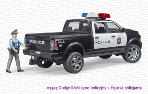 02505 BRUDER Dodge RAM policyjny z figurką policjanta