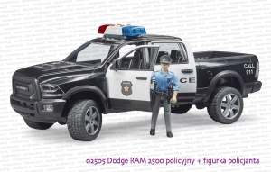 02505 BRUDER Dodge RAM policyjny z figurką policjanta